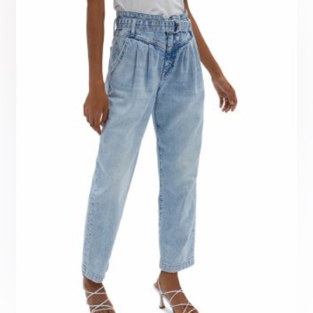 Jonathan Simkhai High Rise light wash belted organic cotton Jeans Women's 25